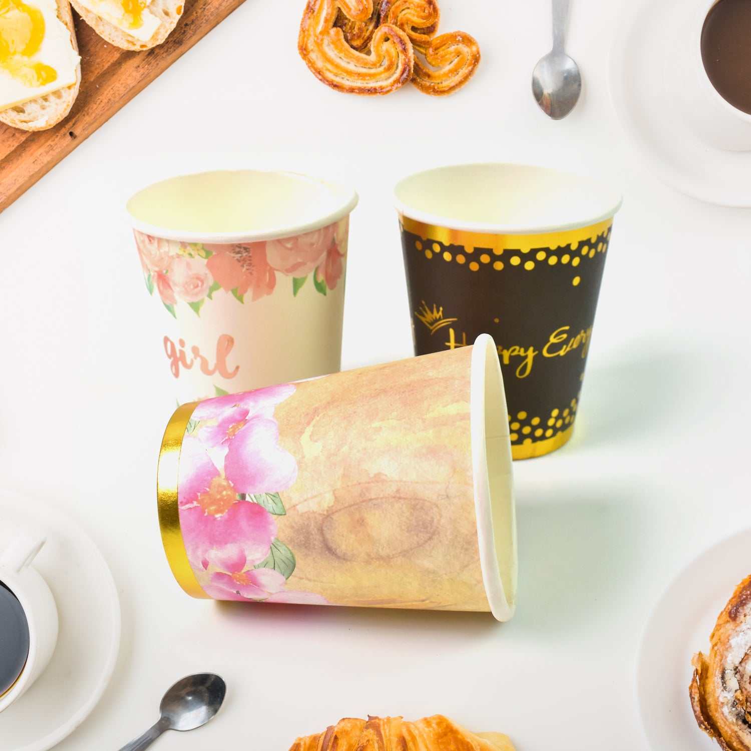 Disposable Paper Cups Disposable Tea Coffee Cups (3 Pcs Set  Mix Color) Disposable Paper Cups Disposable Tea Coffee Cups (3 Pcs Set  Mix Color)